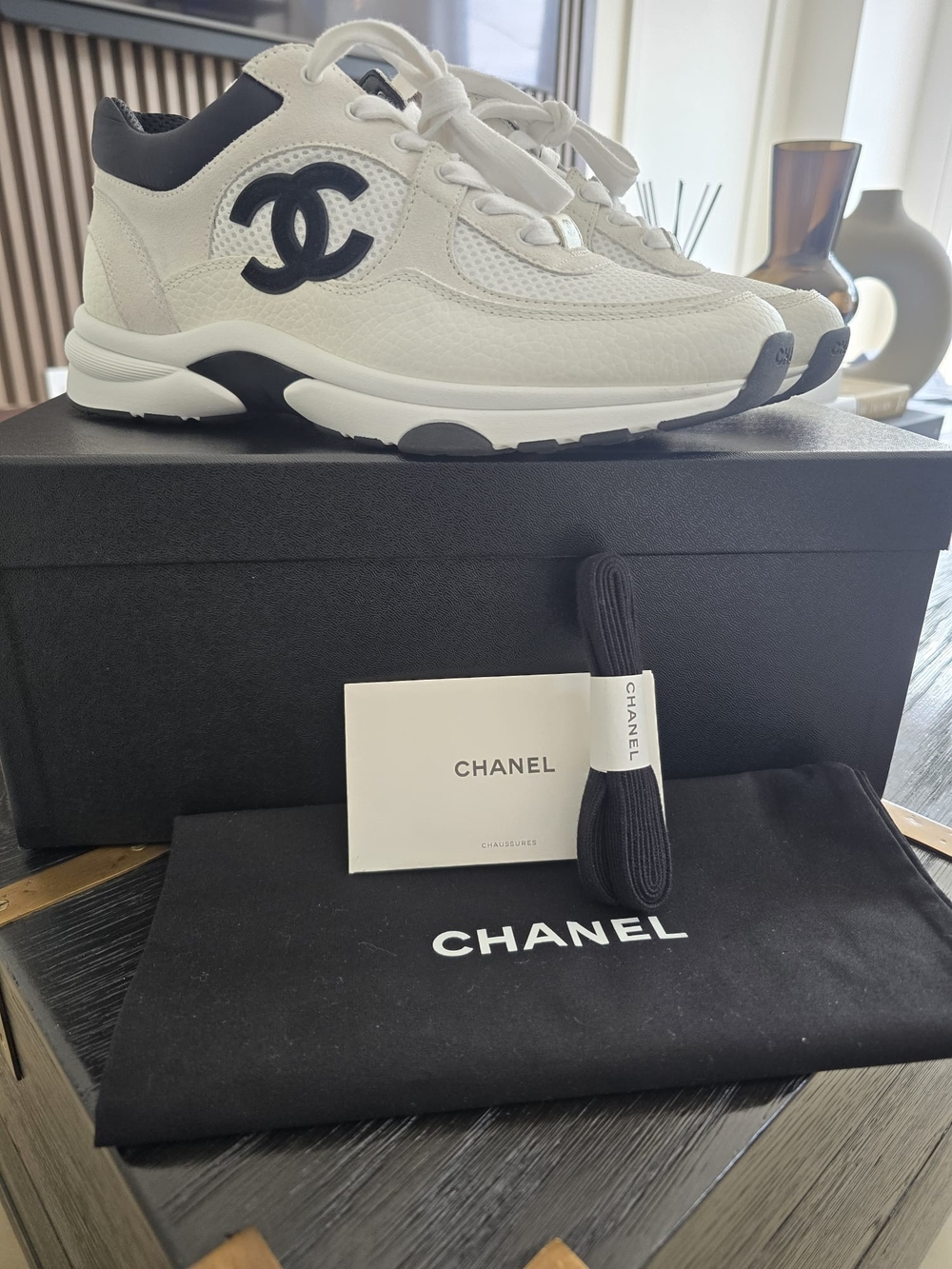 Chanel CC Logo Mesh & Suede Calfskin Sneakers